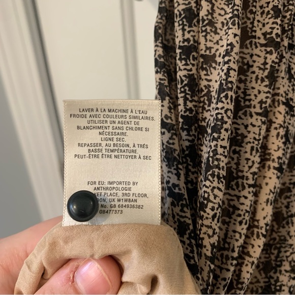 Anthropologie Vanessa Virginia Black And Tan Smocked Waist Mini Dress - Picture 10 of 12